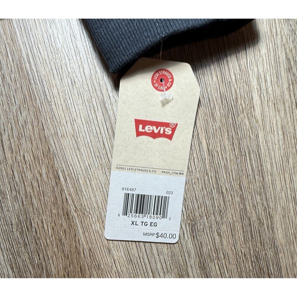 Levi’s Hoodie Sweatshirt Pullover Hoodie Black White Spellout Youth Size XL NWT - Picture 4 of 5